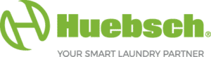Green Huebsch logo with text "YOUR SMART LAUNDRY PARTNER" below it.