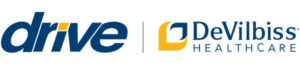 Logo of Drive DeVilbiss Healthcare, featuring the company name in blue and gold fonts.