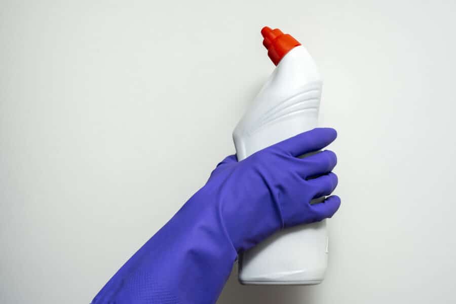 Cleaning chemical used during a COSHH risk assessment in care homes