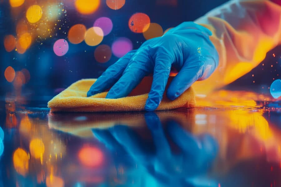 Care home outbreak cleaning procedures using PPE and surface disinfection during infection control response