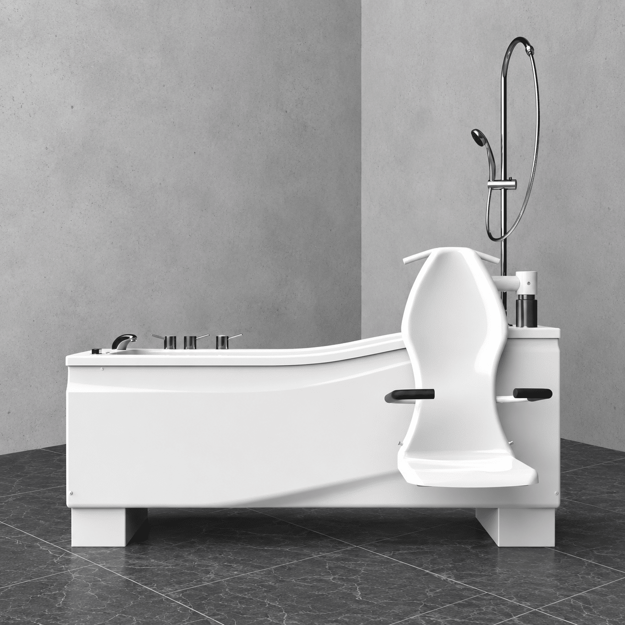 Compact Plus height-adjustable bath with powered seat